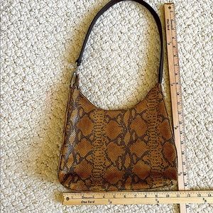 TIGNANELLO PURSE SHOULDER BAG SNAKESKIN LEATHER REPTILE BROWN TO…
